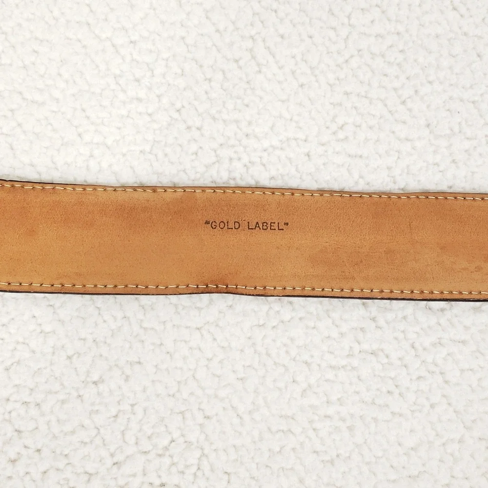 Tony Lama Leather Belt Mens 42 Cream Exotic Embossed Western Cowboy Made in USA